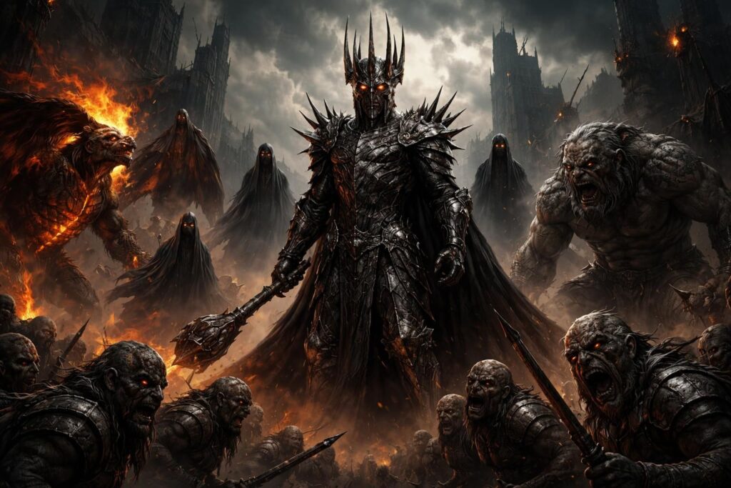 découvrez l'univers de sauron et ses fidèles serviteurs : orcs, nazgûl, trolls et autres créatures redoutables qui composent son armée sombre.