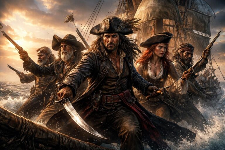 Les héros de l&rsquo;ordre des Pirates de Caraïbes à travers le temps